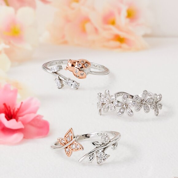 Ladybug Ring, 925 Sterling Silver Charmed Aroma Wanderlust Ring Collection - Picture 5 of 6